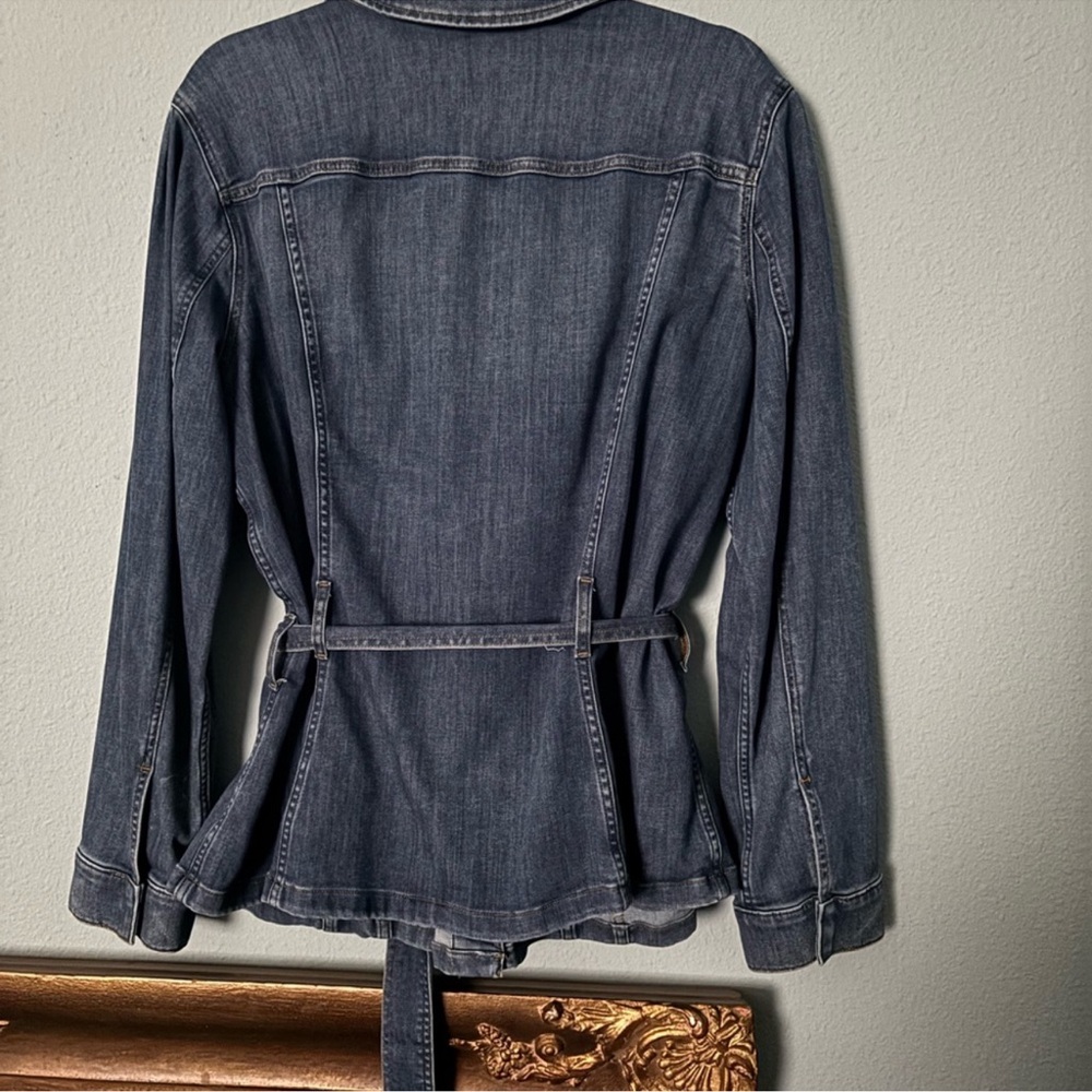 Spanx tie front denim shirt jacket sz 1X - Picture 5 of 7